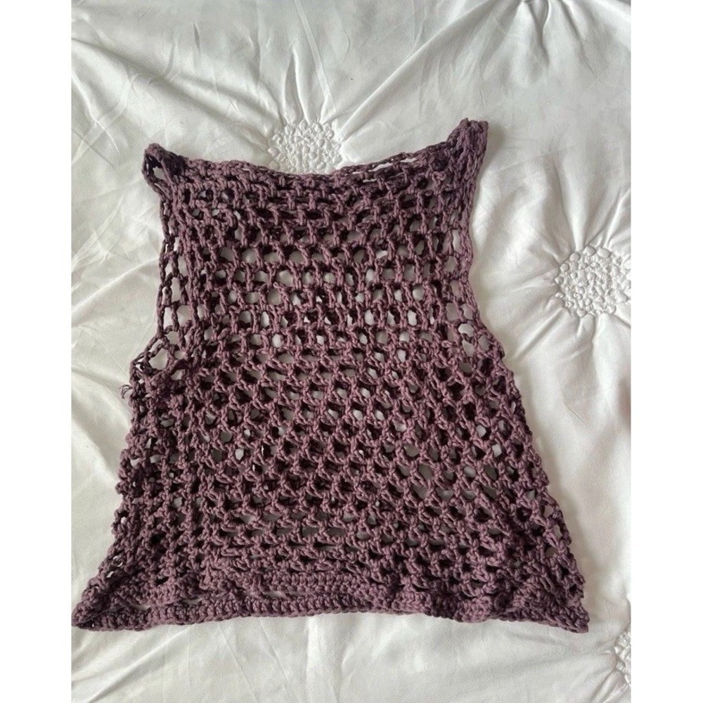 Handmade Crotchet Top Beautiful Purple/ Brown Shade